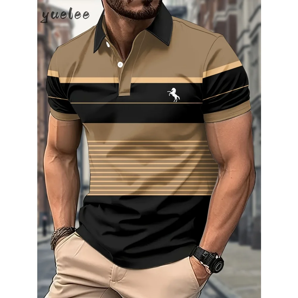 

Summer Men's Polo Shirts Stylish Breathable Men Short Sleeved Shirts Fashion Versatile Men's Polo Tops Printed T-Shirts for Men