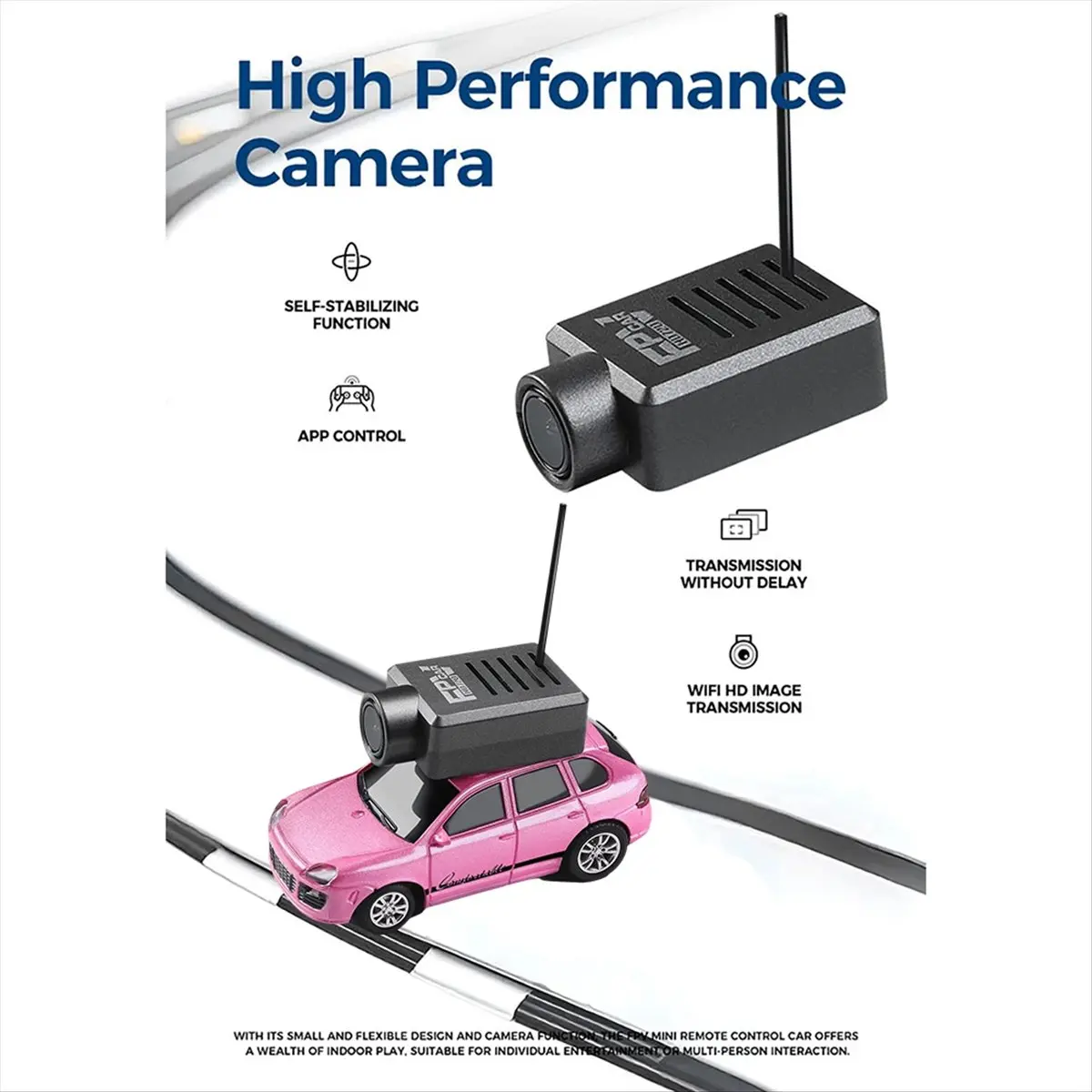 goodidea 6401 FPV RC Car 1:64 with 720P FPV Camera WiFi APP Control 2.4G Remote Control Kit FPV VTX Mini Racing Car Toys Pink - view 5