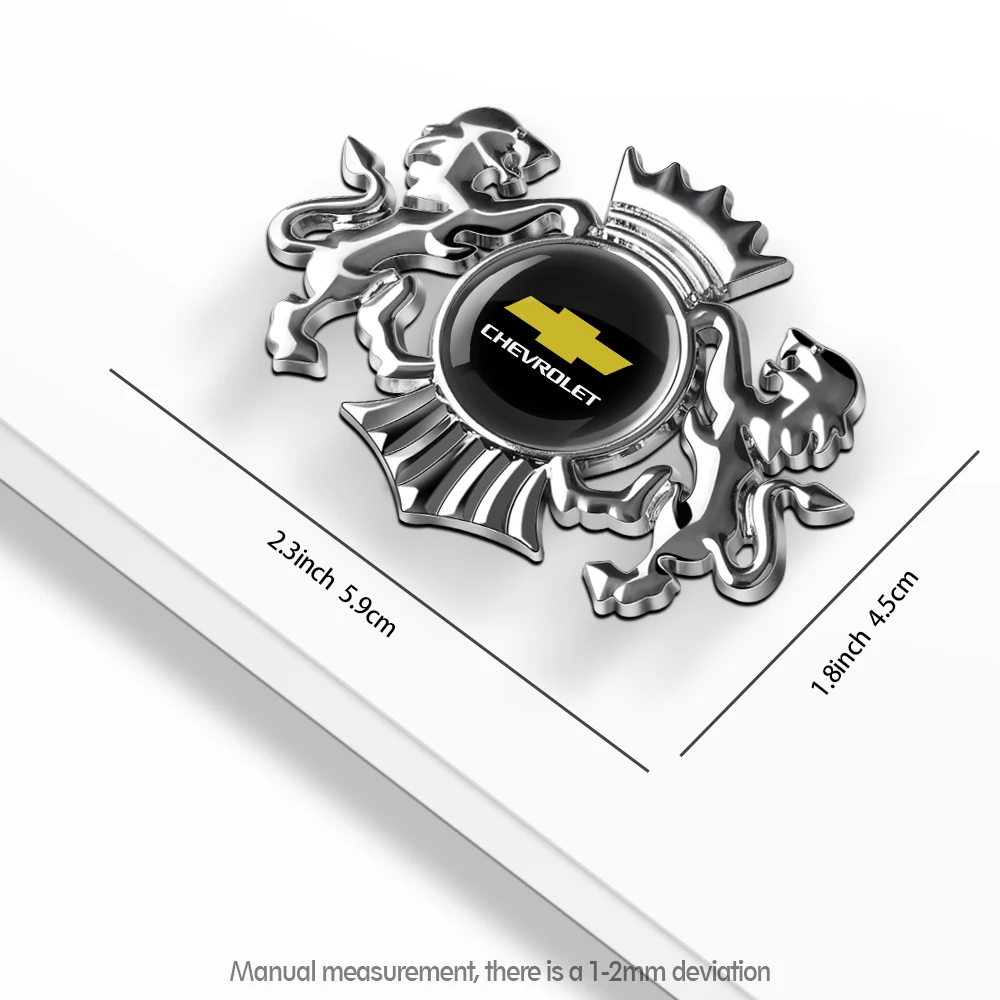 3D Metal Lion Crown Emblem Badge Car Stickers Decoration Accessories Decal For Chevrolet Trailblazer Suburban Traverse Colorado