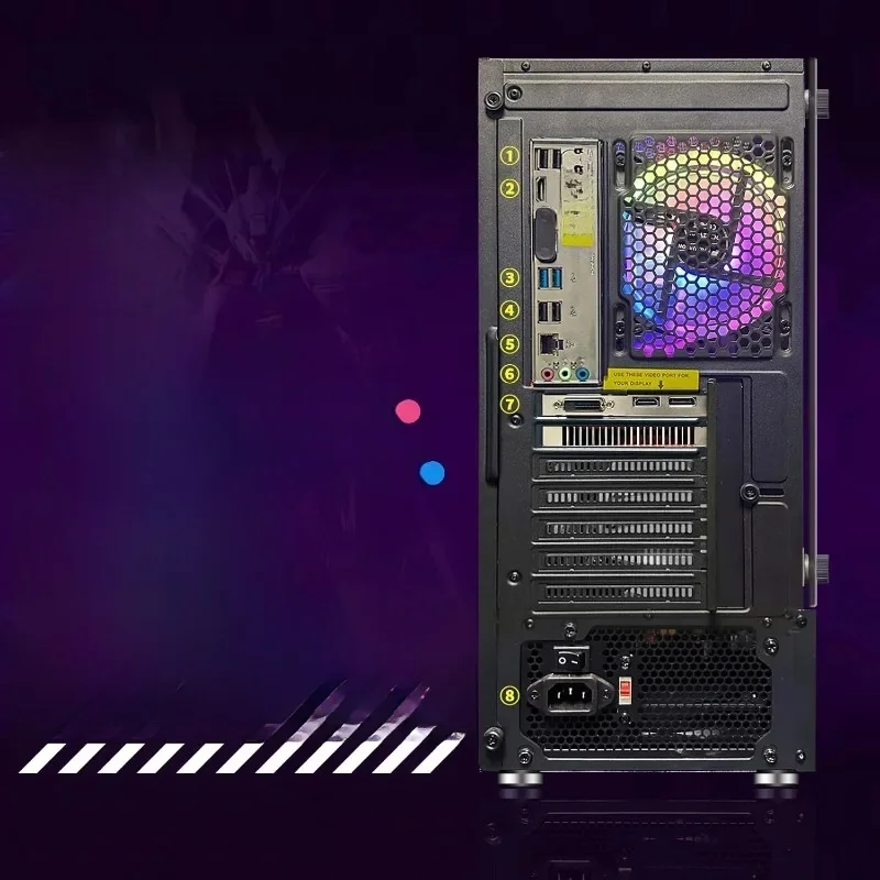كمبيوتر مكتبي للألعاب، GeForce RTX 2060 6G، AMD Ryzen 5 2600 حتى 3.9G، 16G DDR4، 512G SSD، 600M WiFi، BT 5.0، R