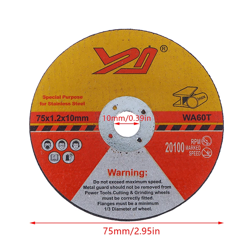 Mini disque à tronçonner circulaire, lame de scie en résine, meule, disque de coupe pour pierre en acier, outils de meulage d'angle de coupe, 75mm, 5 pièces