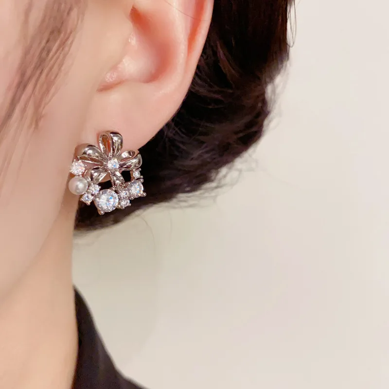 قلادة أقراط للسيدات مع إبرة فضية S925 ريترو، إكسسوارات مجوهرات بسيطة وعصرية ومتعددة الاستخدامات