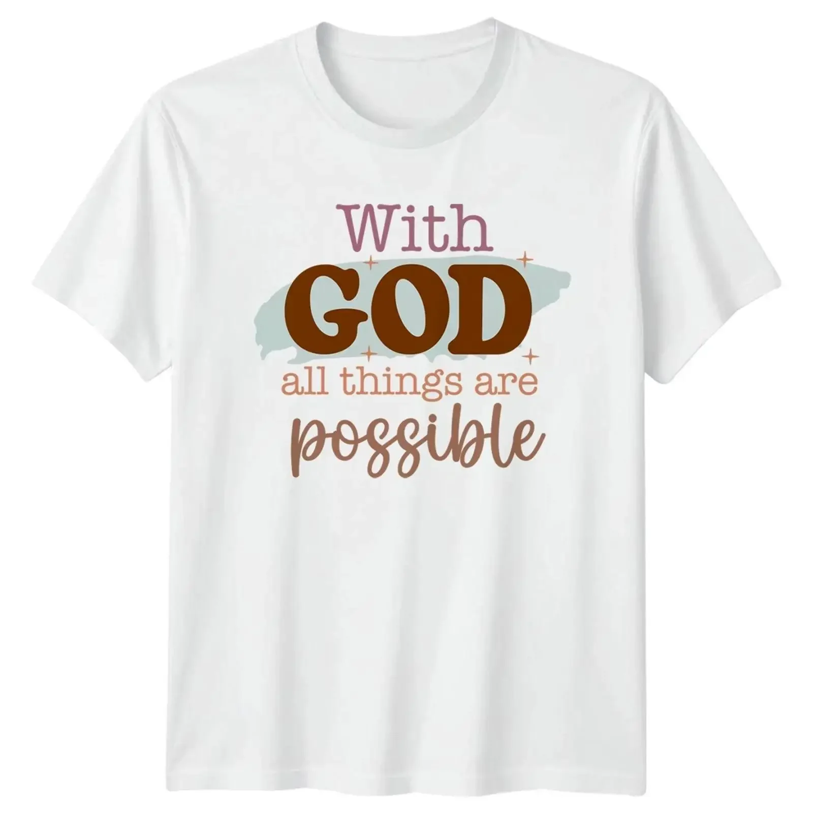 Mit Gott sind alle Dinge T Shirt Christlicher Glaube Weihnachtsgeschenk für Sie und Ihn vintage Washed fashion streetwear