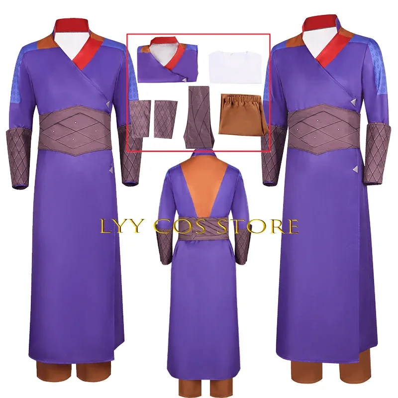 

Gale Cosplay Costume Anime Costume Uniform Purple Trench Coat Pants Suit Halloween Party Role Play Outfit for Men