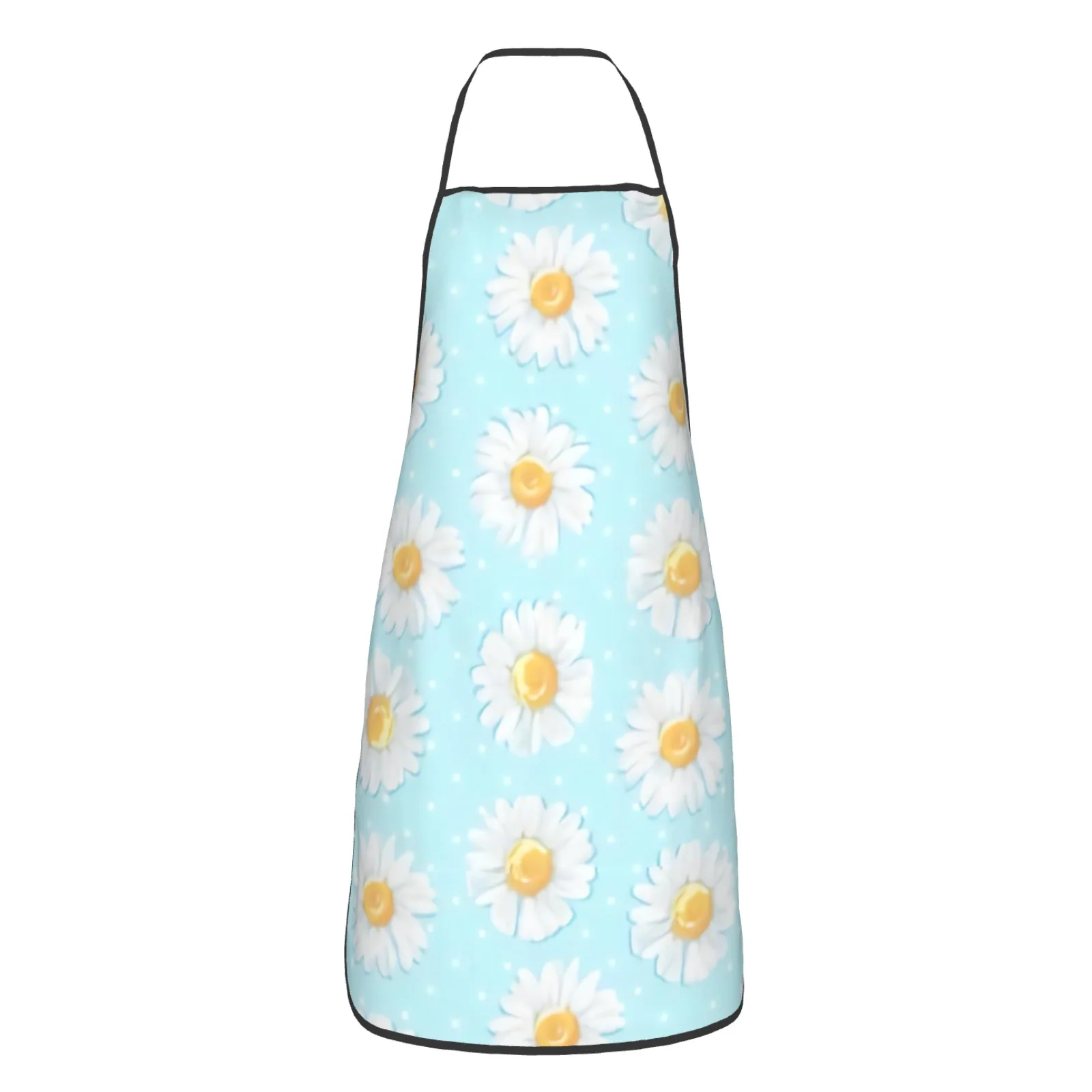 Summer Colorful Flowers Polyester locking hem Apron Home Cooking Baking Kitchen Cute Daisy Apron