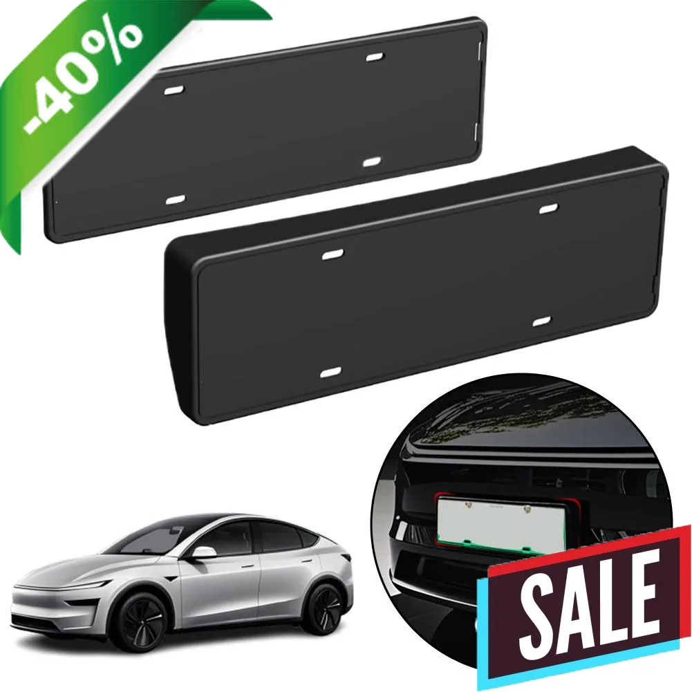 

License Plate Frame for Tesla Model 3 Highland 2024 & Model Y Juniper 2021-2025 Accessories Original Premium ABS Material BLACK