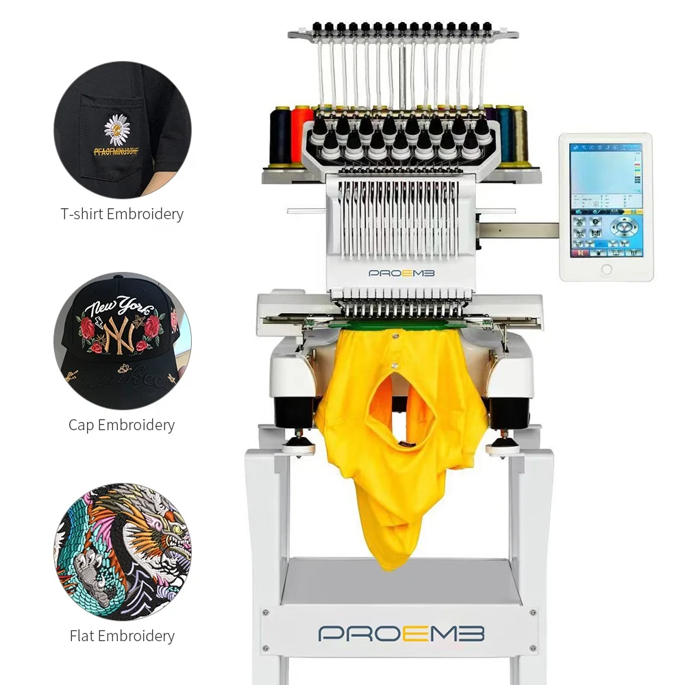 PROEMB high quality sewing hat embroidery machine Computerized embroidery machine single head Embroidery machine