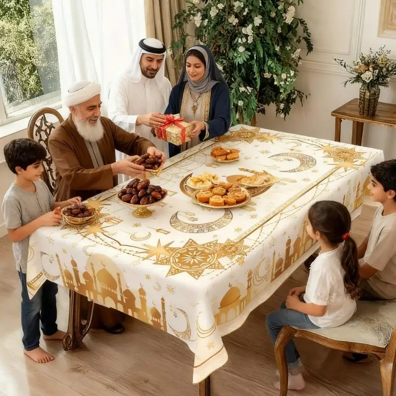 Soft Flannel Decorative Table Cover Features Moon Festival Designs For Dining And Home Decoration Y5GB