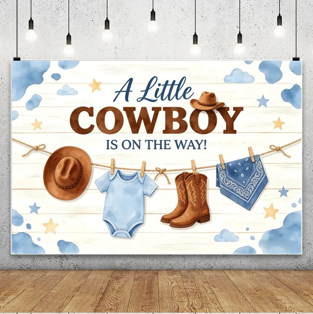 Western Cowboy Kids Birthday Party Backdrop Horse Cactus Boots Girl Boy Gender Reveal Party Baby Shower Photography Background