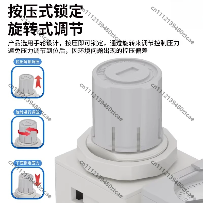 Compact Manifold Air Regulator Pneumatic Pressure Reducing Valve 0.05-0.7MPa