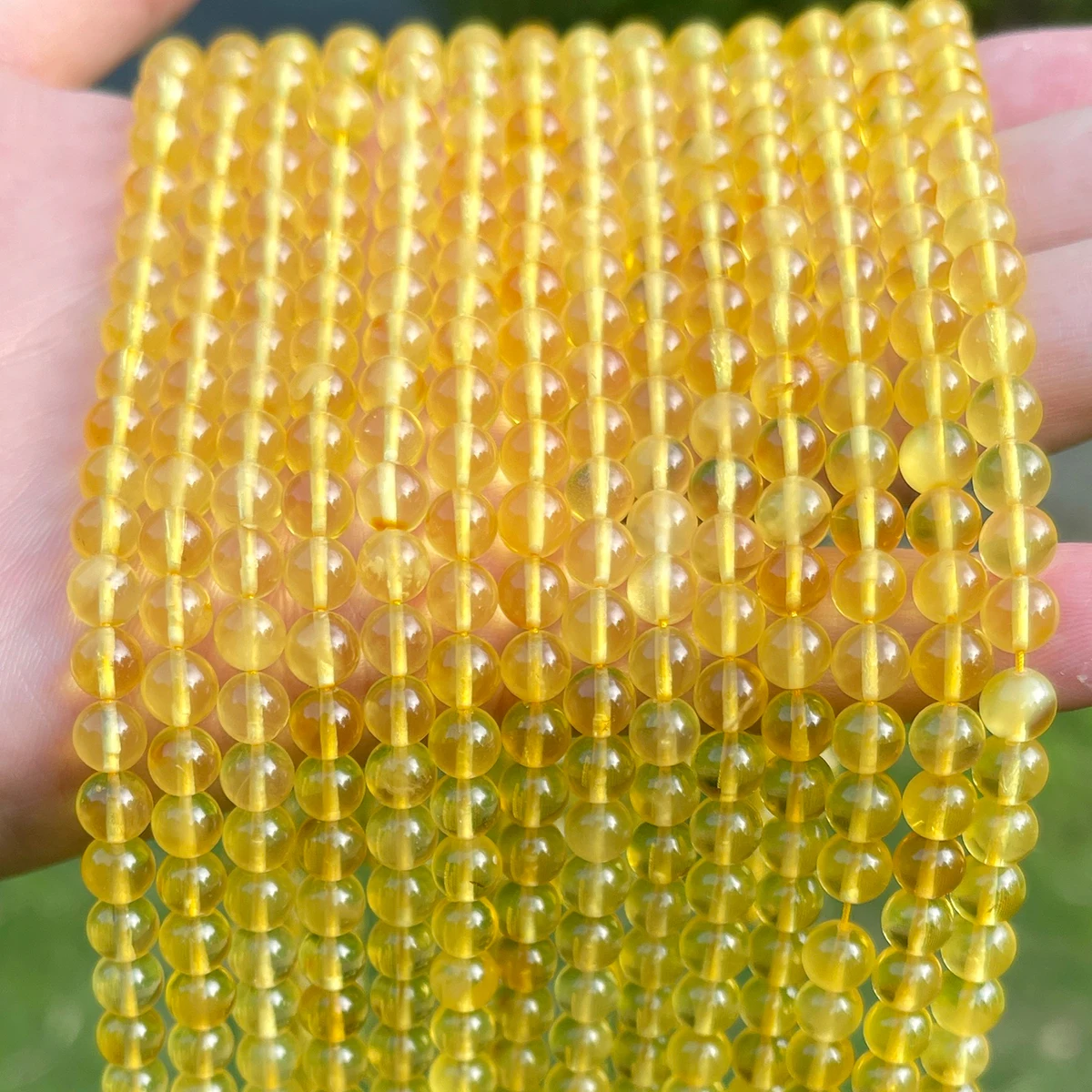 

JD Natural Golden Amber Loose Beads Polished Translucent Resin Beads for DIY Bracelet Necklace Earring Jewelry Making