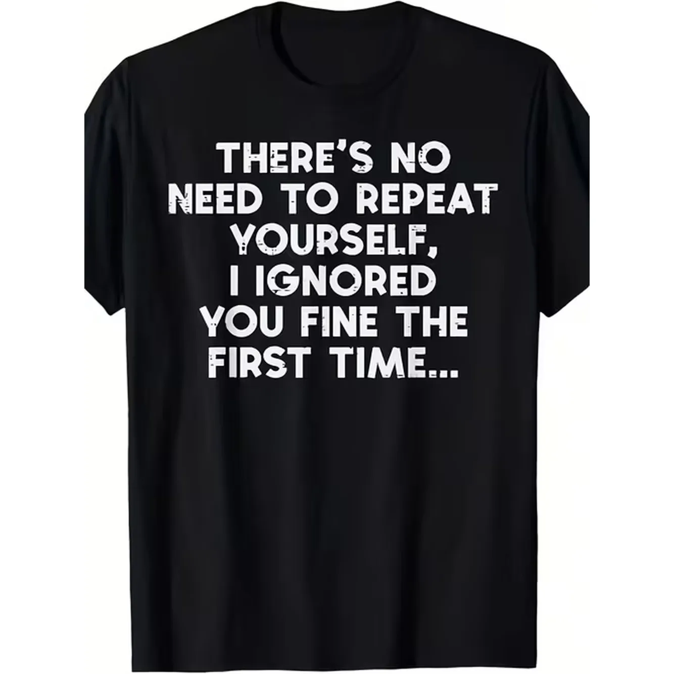 item picture men women retro t shirt funny to repeat i have ignored slogan round neck short sleeve shirt comfortable statement top suitable for daily wear machine washable for