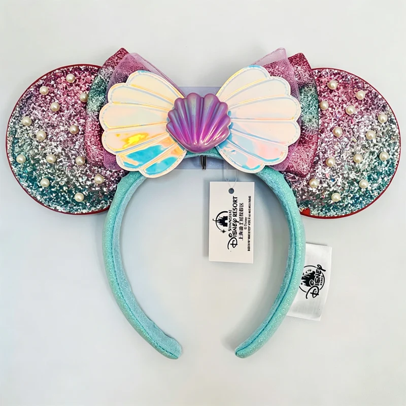 Disney Princess Headband Mickey Ear Rapunzel Sequin Bow Hair Hoop Birthday Gift Girl Accessories Halloween Gift Christmas Jack image 3
