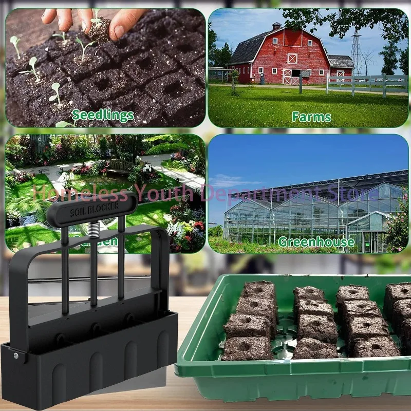 Handheld Seedling Soil Blocker 2-Inch Soil Block Maker for Garden Prep Seedling Production Base Block Making Garden Sowing Tools