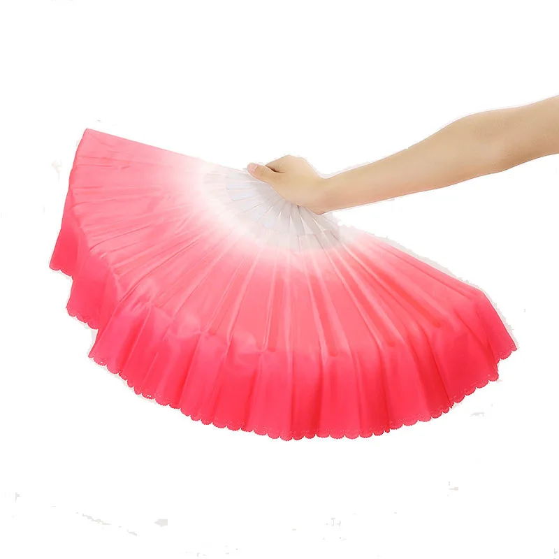 Dança do ventre Plastic Handle Fans para adultos, gradiente azul nuvens adereços, Magolia, West Lake, Tai Chi, Yangko, fãs, corante de mão