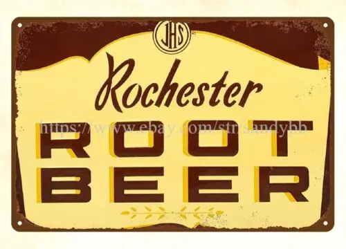 brewery bar man cave club art Rochester Root Beer metal tin sign