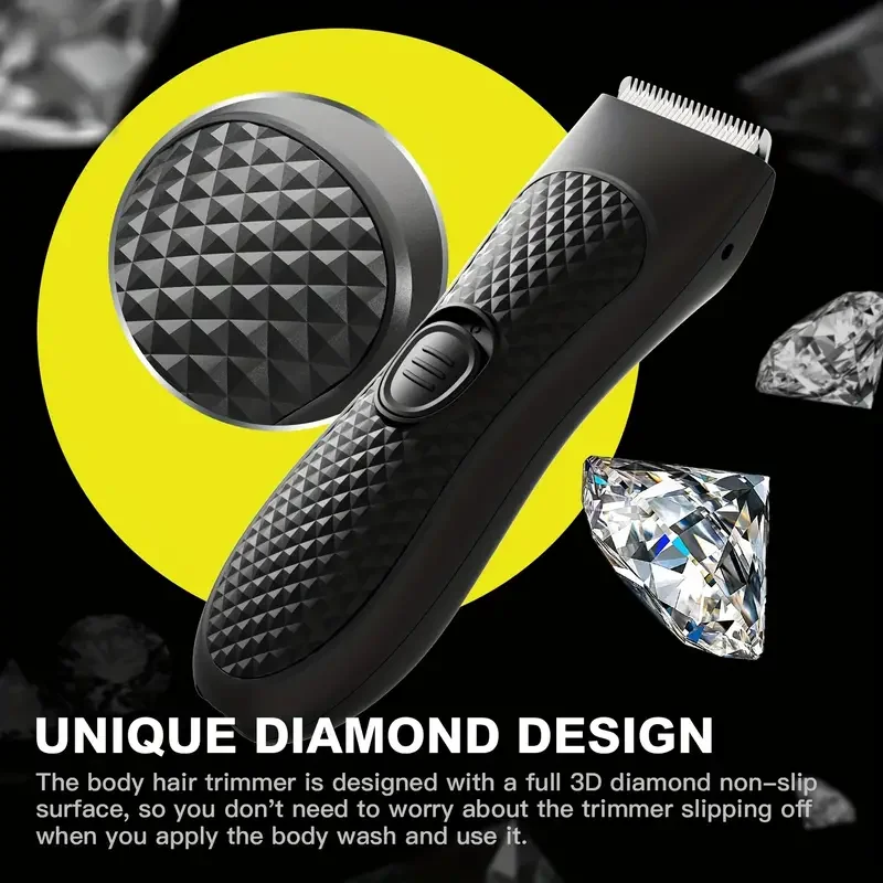 Body Hair Trimmer For Men, Electric Ball Trimmer Men, Groin Shaver For Men, Pubic Hair Groomer, Wet Dry Grooming Machine