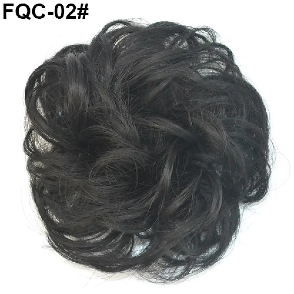 Panino per capelli sintetici donna disordinato capelli ondulati estensione del panino cravatta elastica per capelli parrucca anello Chignon Scrunchies fascia finta treccia