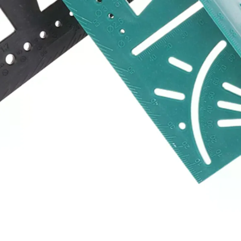 

Многофункциональная плотниковая угловая линейка, 3D инструмент для измерения угла, перфорированная линейка для позиционирования, линии 45 90 градусов
