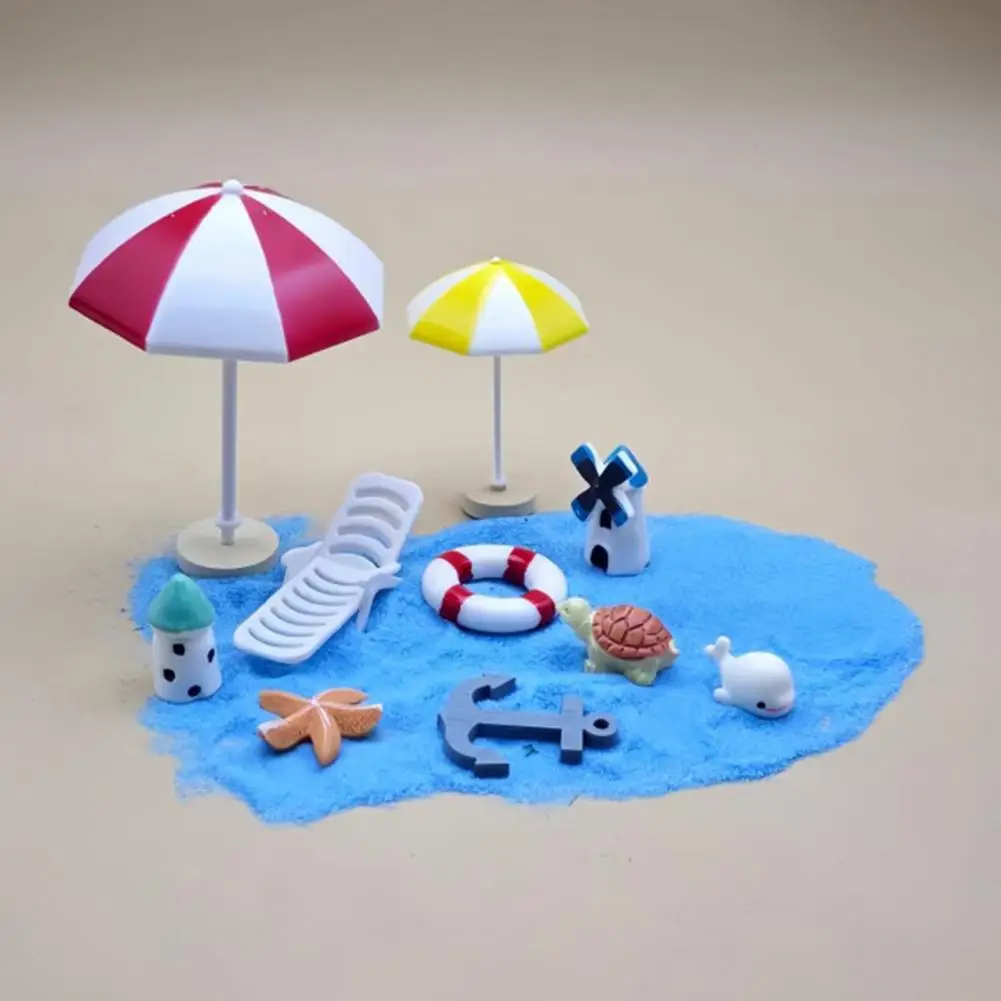 Miniature Beach Decor Mini Beach Resort Decorations Micro Landscape Ornaments Set Beach Miniature Decorations with for Succulent