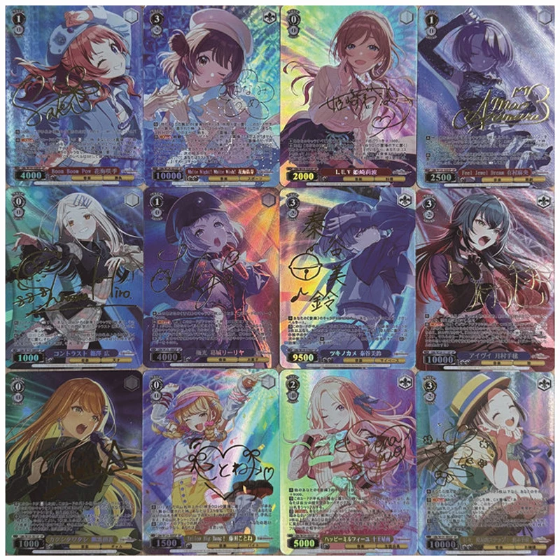 12pcs/set Gakuen Idolmaster Hanami Ume Saki Hanami DIY self-made Color Flash Card Anime Game Collection Card Gift Toy 63*88mm