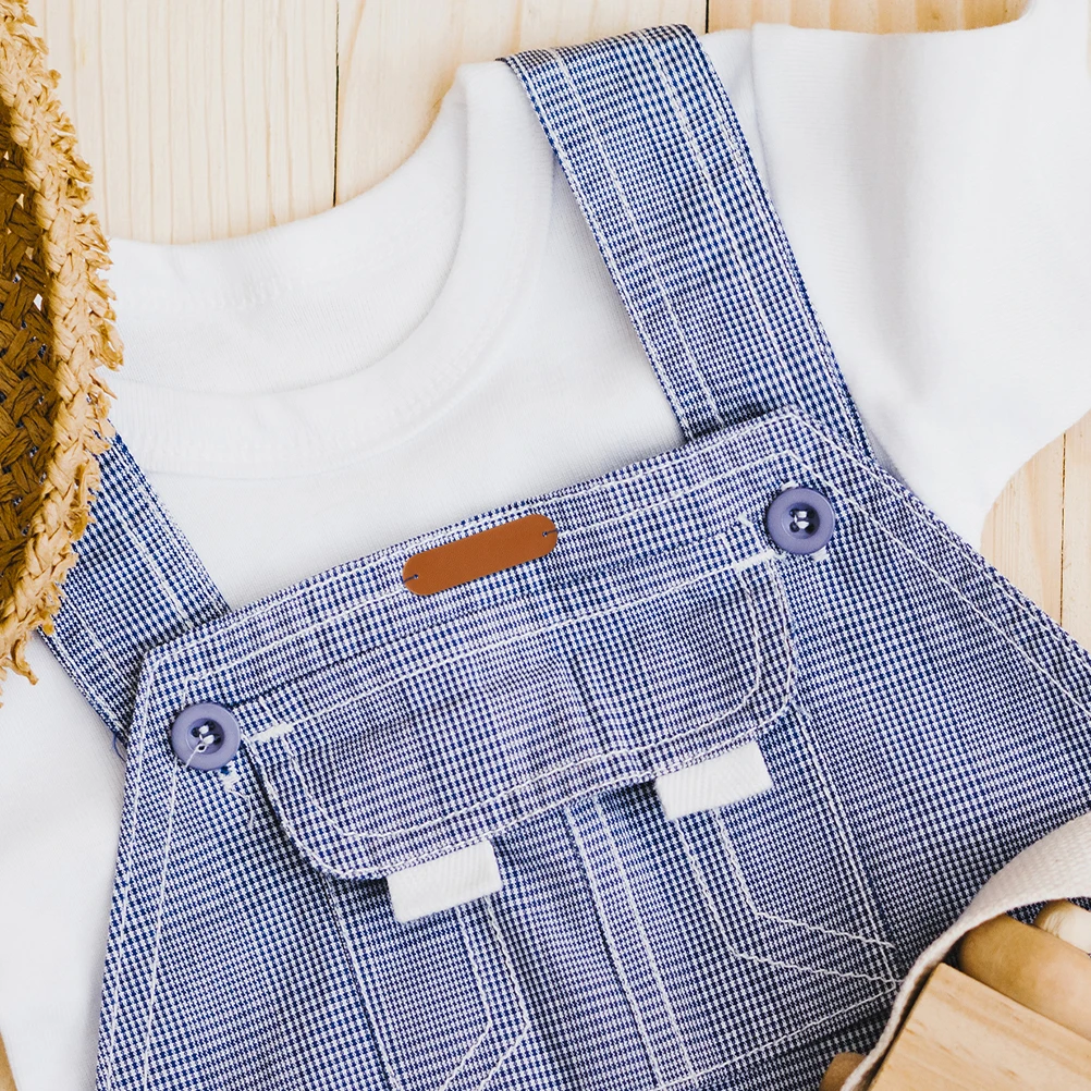 

200 Pcs Blank Labels Synthetic 45x12mm Two Hole Tags for Crochet Jeans Hats Handmade Bags Children Clothing DIY