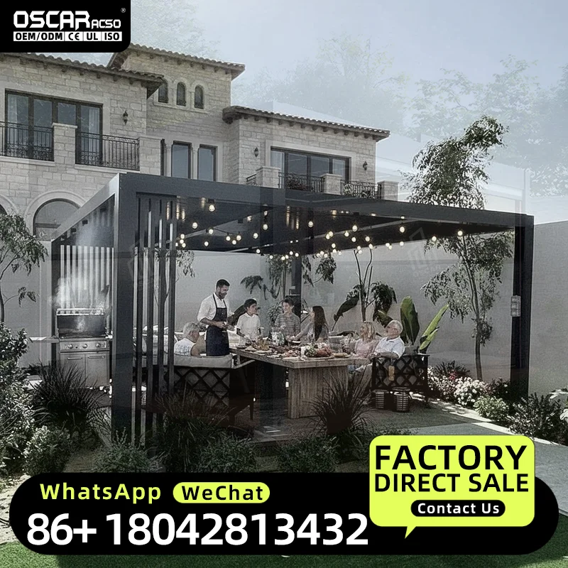 3X3m 3X4m 4X4m 6X4m Outdoor Aluminum Louvre  Prefab Structures Luxury Outdoor Residences For Garden Patio Backyard Ready to Ship