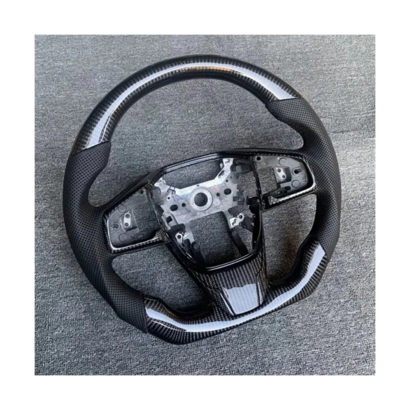 

Carbon Fiber Perforated Leather Steering Wheels For Honda CRV Shadow Sports Carbon Fiber Steering Wheel Car Accessories
