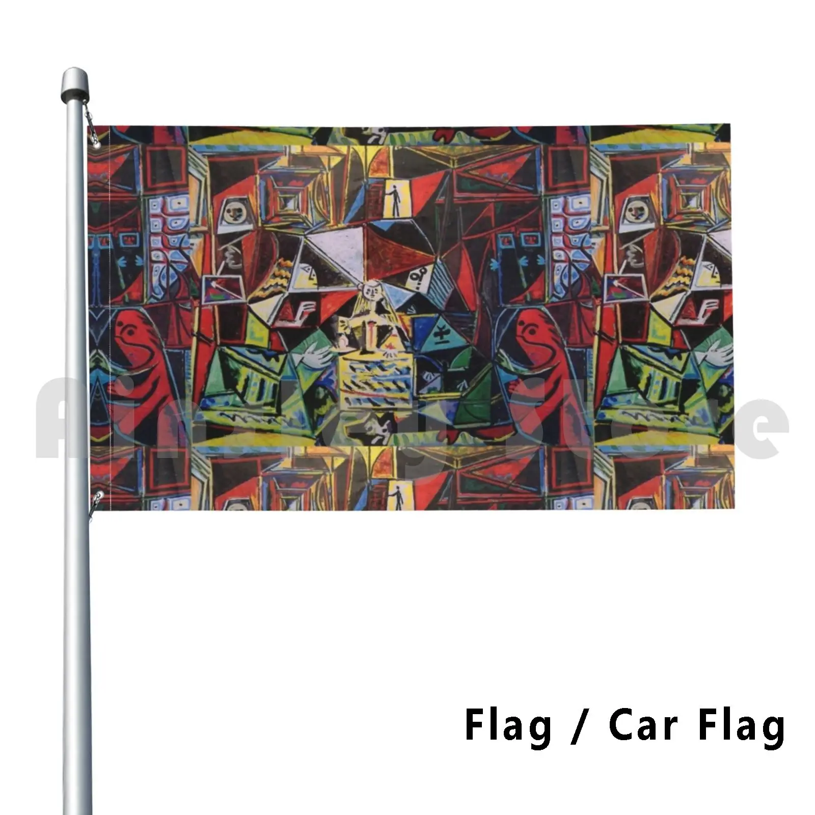 Picasso, Las Meninas Decoración al aire libre Bandera Coche Bandera Picasso Las Meninas Cubismo Colorido