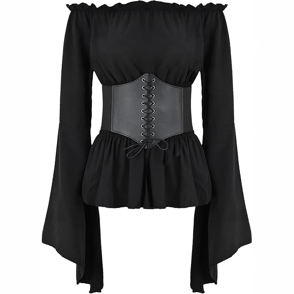 

Женская однотонная рубашка с длинным рукавом, осенний базовый топ с приталенной талией и открытыми плечами на каждый день