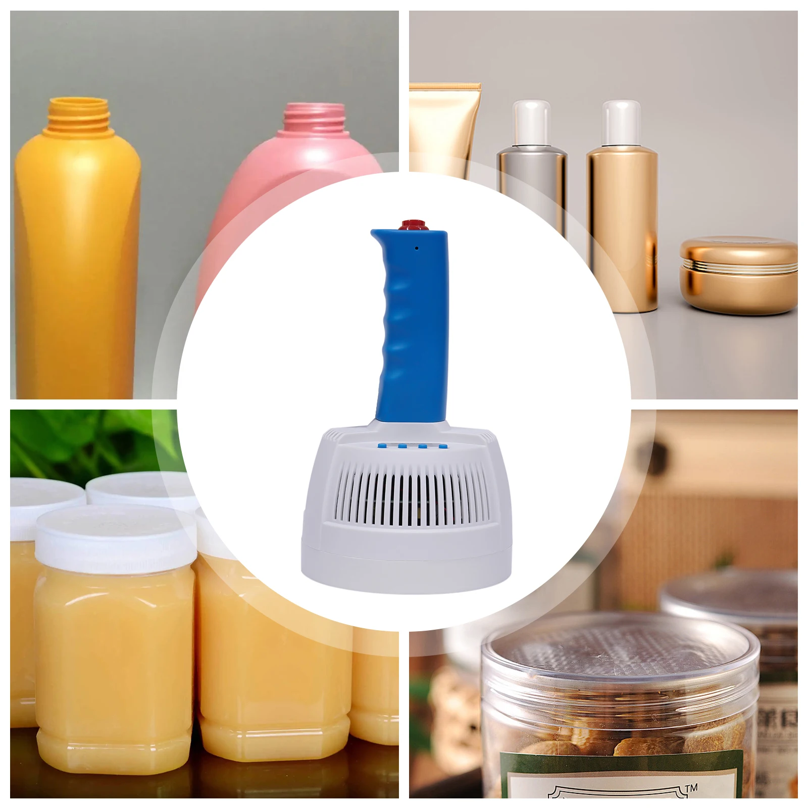 البلاستيك المحمولة التعريفي السدادة التدفئة الكهرومغناطيسية 5 مستويات الطاقة قابل للتعديل 2-3.94IN قطر الختم للأغذية المشروبات