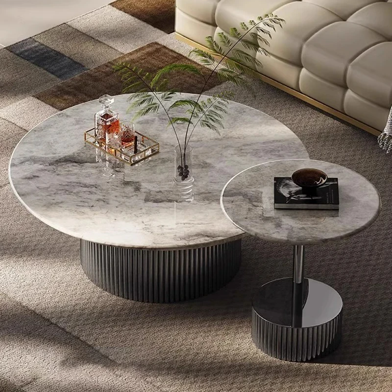 Marble coffee stone table, Italian Apartamento Nordic industrial side table luxury set YX426TB