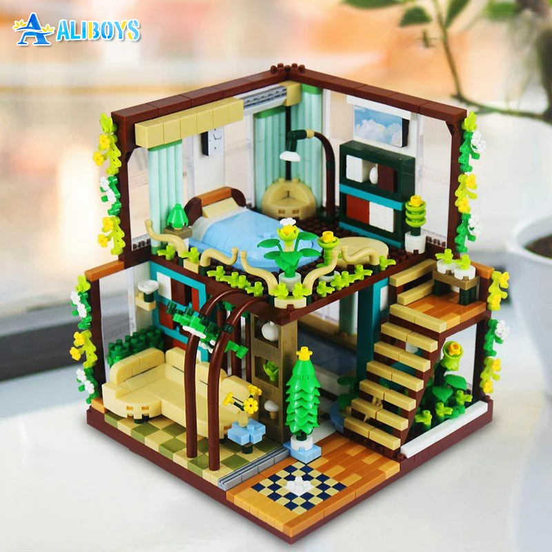 

Тихий строительный блок «Книжный павильон», «сделай сам», сборная городская улица, модель кирпича, развивающая Строительная игрушка, украшение для дома, подарок для девочки