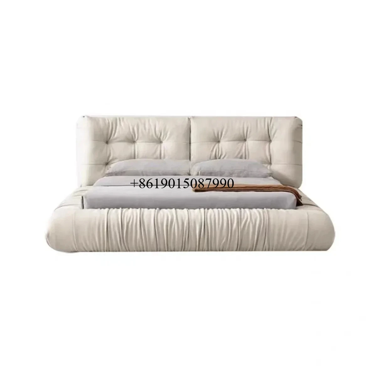 

Cloud bed Italian minimalist 1.8 meters double tatami storage modern fabric bed