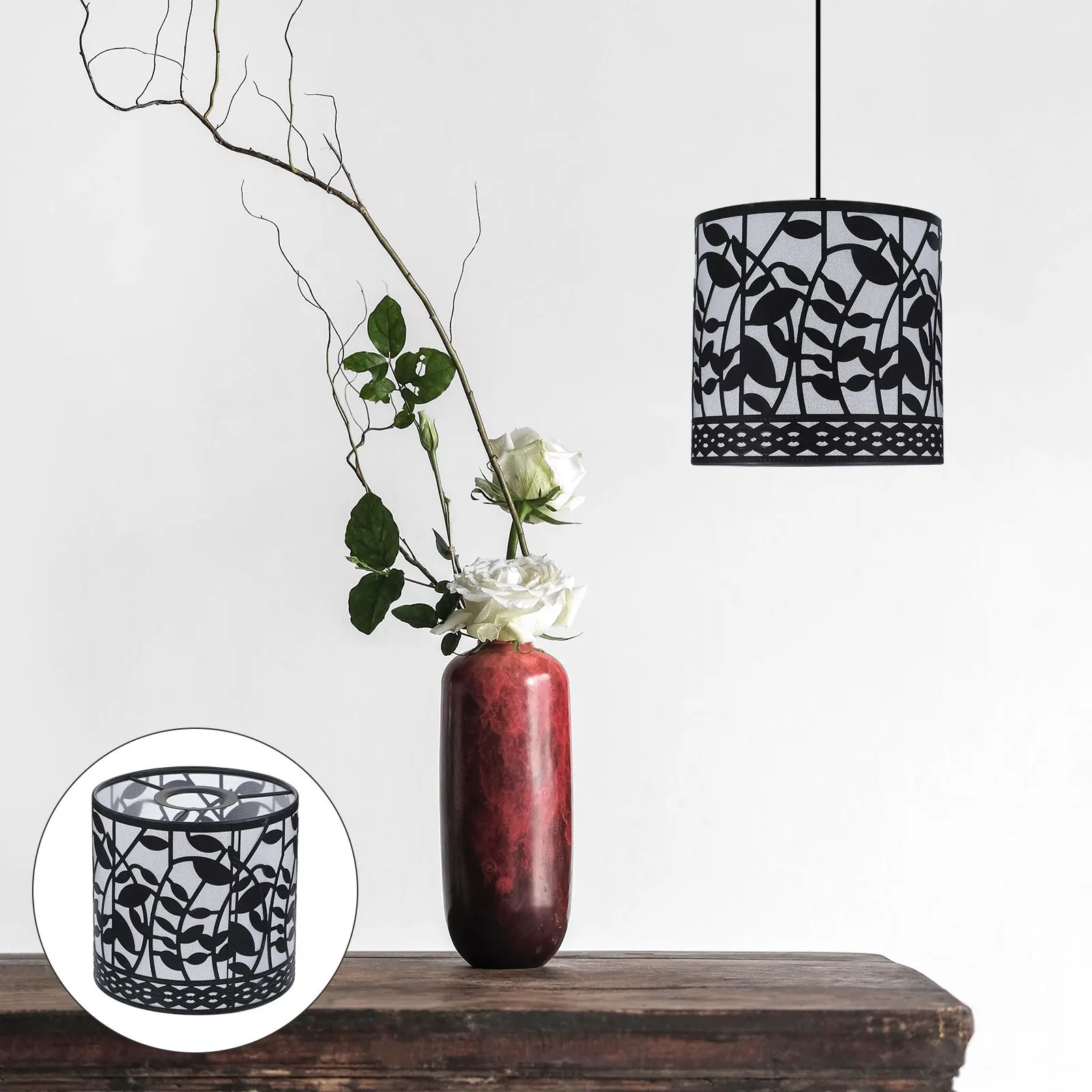 

Creative Iron Art Lampshade with Leaf Design Stylish Hanging Light Cover for Cozy Home Decor Living Room Bedroom Lighting