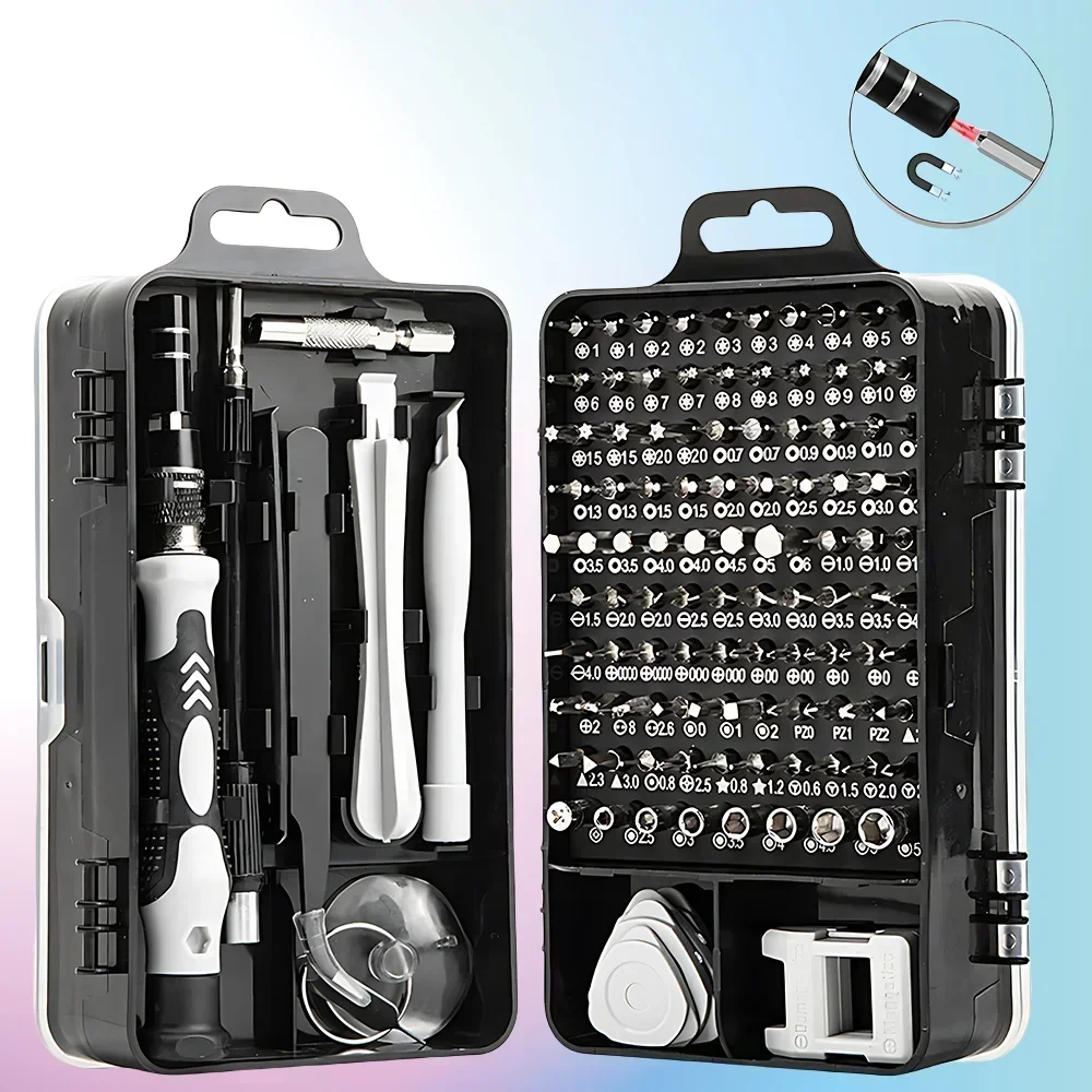 115 in 1 Magnetic Repair Tool Kit Precision Screwdriver Set with 98 Torx Phillips Screw Driver Bits for IPhone Camera Watch PC