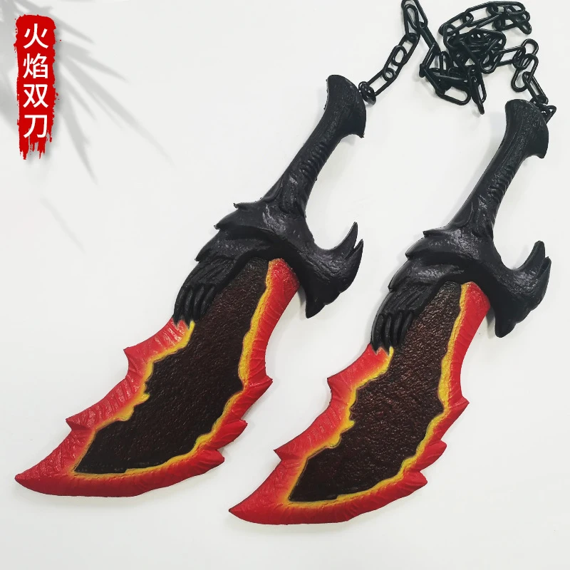 God of War Weapon Flame Knife Kratos High Quality Pu Material Katana Sword Samurai Toy Weapons Anime Game Toys for Kids Gift