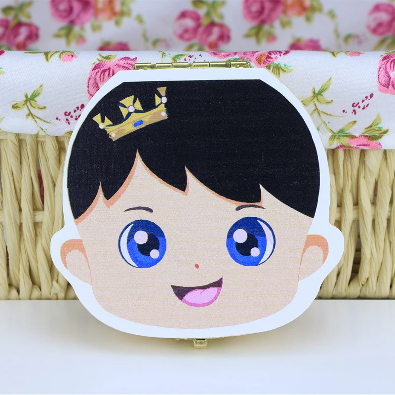 English/Spanish Colorful Crown Baby Teeth Boxes Premium Storage for Baby Teeth First Hair Umbilical Cord Kids Memory Products