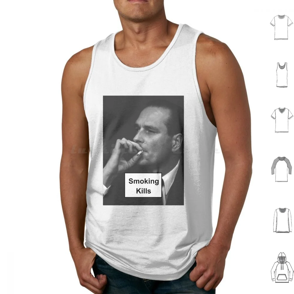 Chirac Tank Tops Print Cotton Tuxedo Smokingkills Smoking Kills Jacques Chirac Chirac French La France President Tabacco