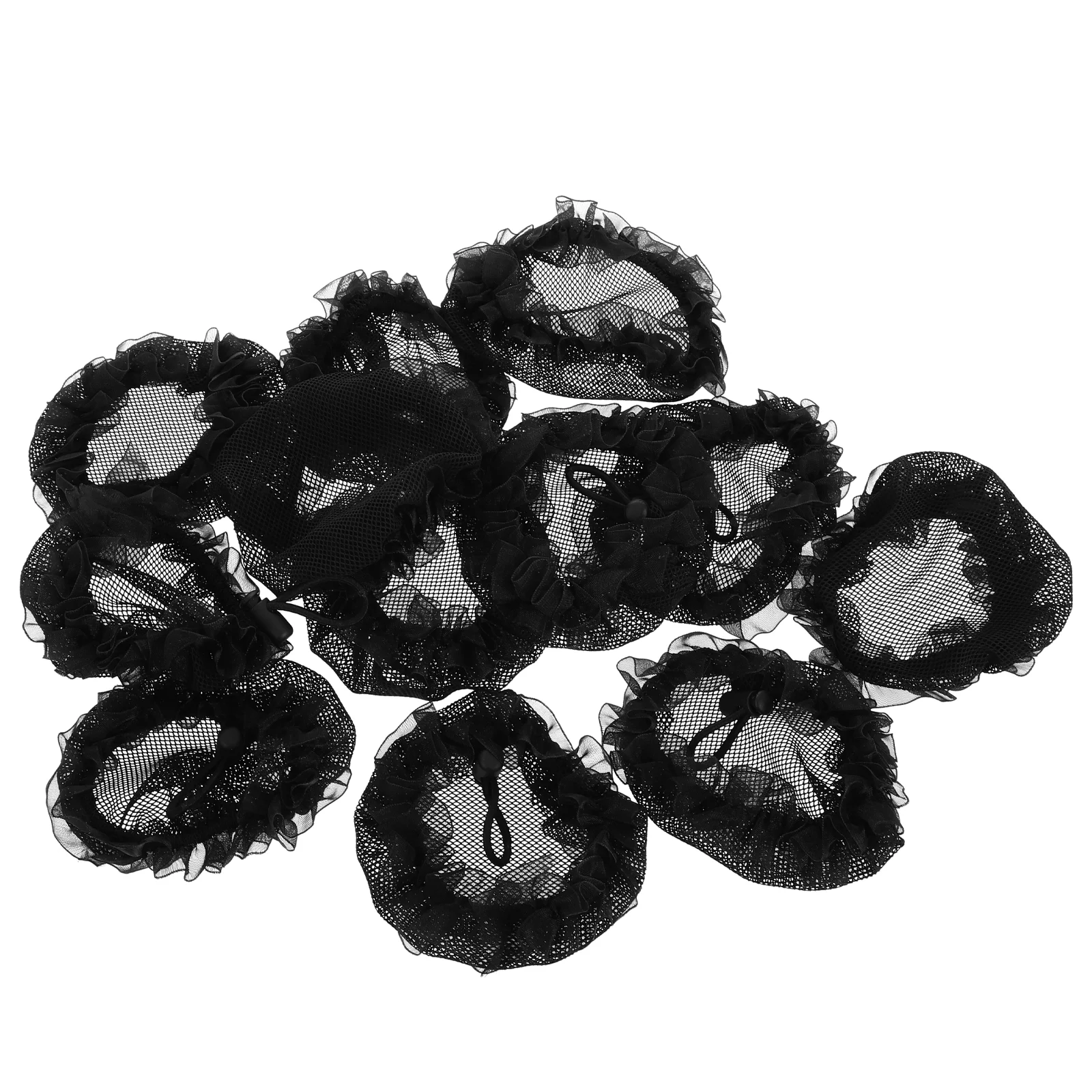 

12 Pcs Drawstring Lace Hairnet Bun for Bridal Accessories Nets Ballet Girls Grid Covers Women Black Child
