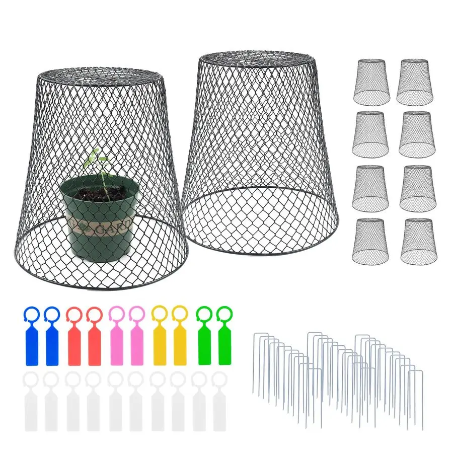 

10 шт. металлических защитных колпаков для растений из сетки, 9,29,2 дюйма, защита от животных, металлические садовые клетки для уличных растений