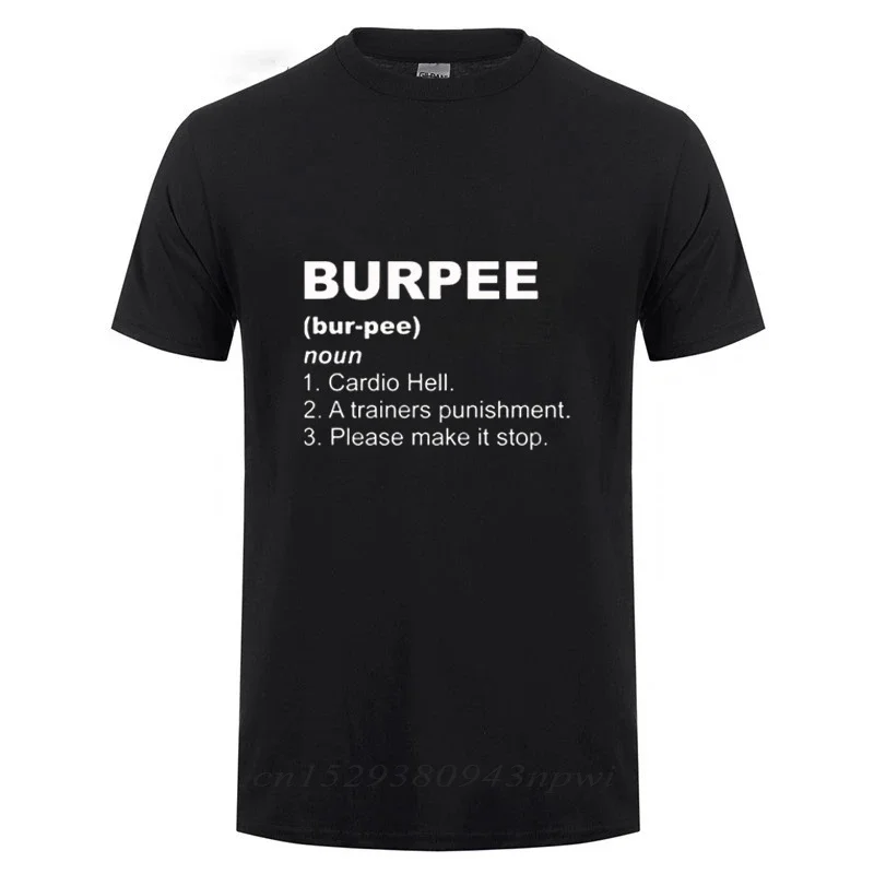 Office Burpee Definition T Shirt Funny Birthday Gift For Men Streetwear Loose Cotton T-Shirt Crossfit Workout  Clothing