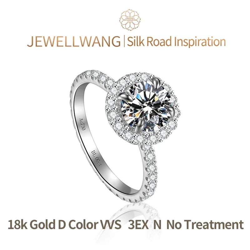 Silk Road Inspiration 18K Pure Gold Lab Grown Engagement Diamond Ring For Womens 0.5-5.0ct DE VVS Jewelry Anniversary Gifts IGI