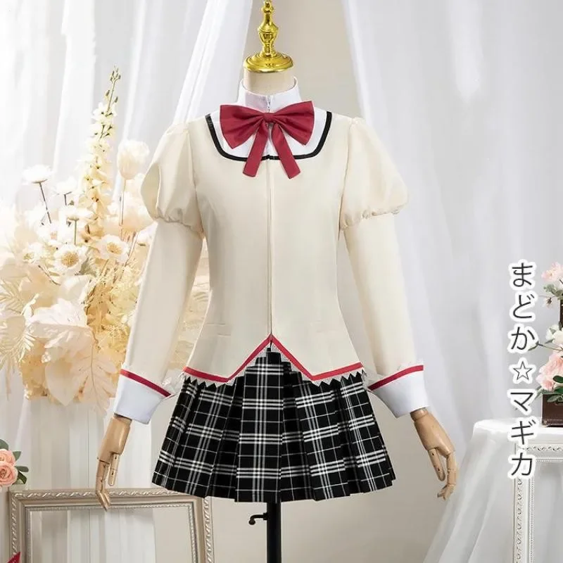 Anime Puella Magi Madoka Magica Miki Sayaka Cosplay Costume JK School Uniform Halloween Schoolgirls' Skirt Suit Outfits