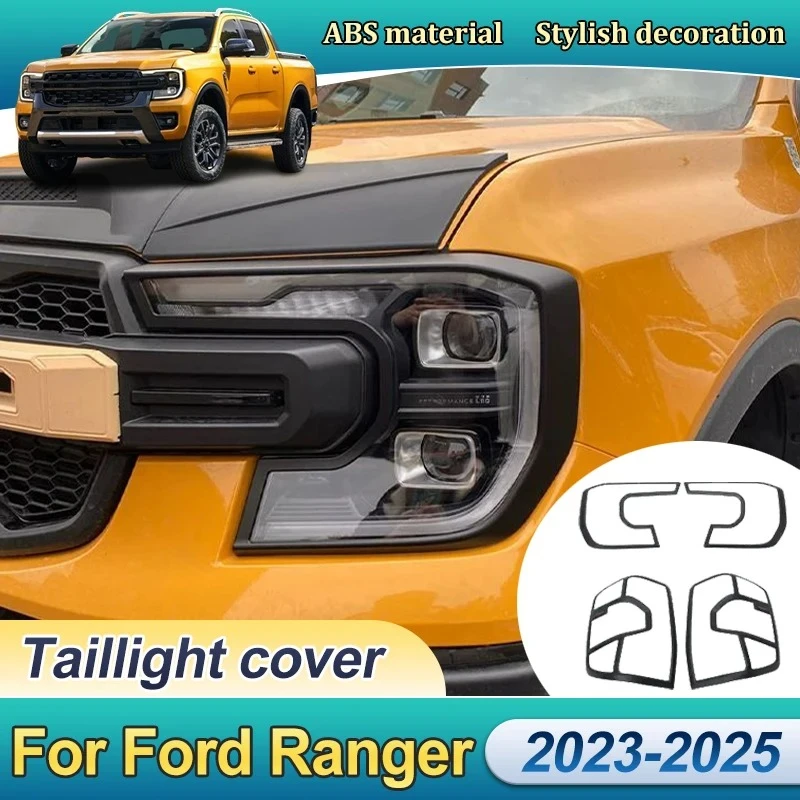

Head Light Lamp Covers For Ford Ranger T9 T6 MK2 Raptor 2023-2025 Modified hood trim Trim Taillights Cover Guard Car Accessories