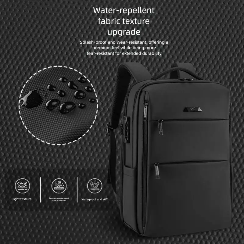 Expandable Vacuum Multi Layer Zippered Laptop Bag 15 Inches Computer Backpack, Business Backpack MEN'S AND WOMEN'S TRAVEL USB