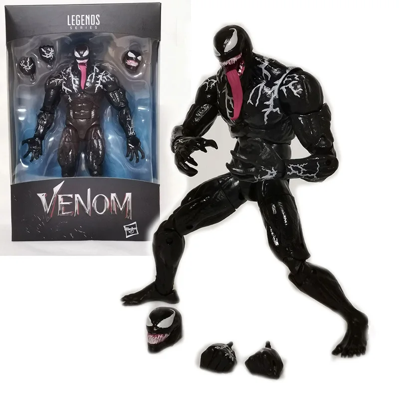 

Marvel Venom Massacre Movie Amazing Spider-Man Legendary Figure Joint Movable Change Face Statue Model Collectible Kids for Toys