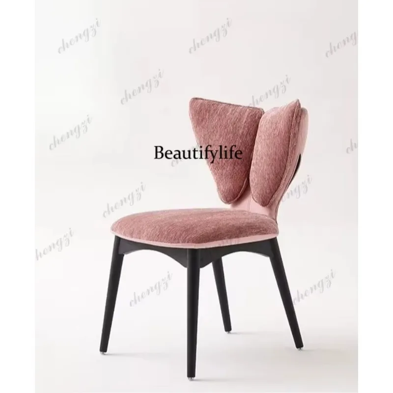 A74Italian solid wood dining chair household medieval, cloakroom creative makeup stool, dressing chair