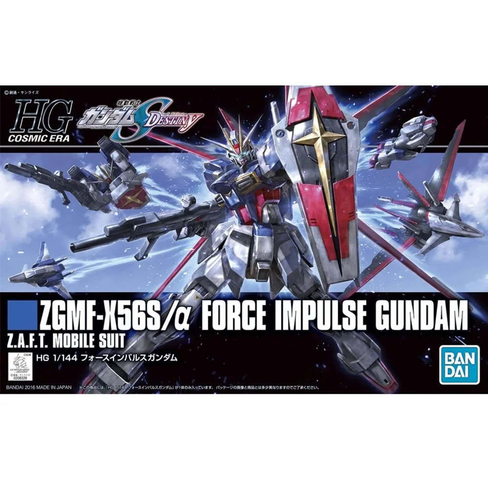 Bandai Genuine Original Gundam Model Kit Anime Figures HGCE 1/144 ZGMF-X56S/α Force Impulse Gundam Gunpla Action Figure Toys