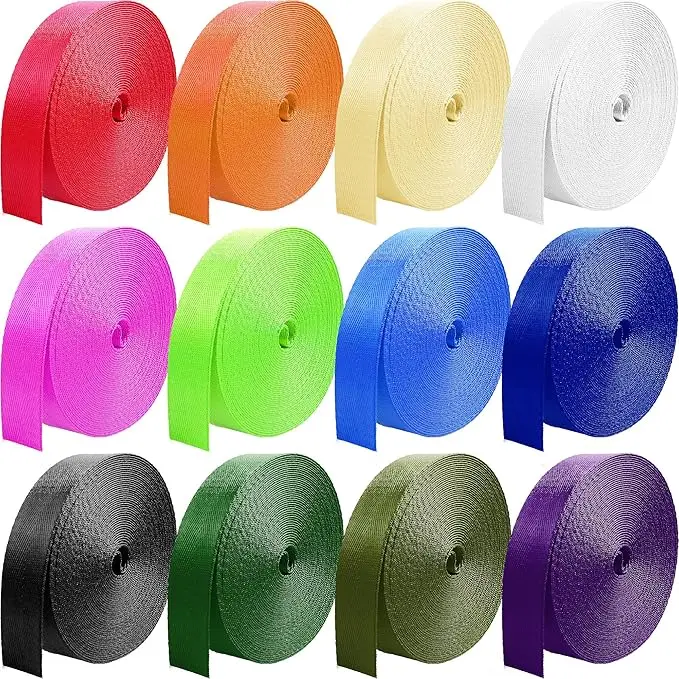 

5M Nylon Webbing 20/25/32/38/50mm Canvas Ribbon Bag Straps Tape Decorative Ribbons Roll Belt Sling for Sewing Bais Accessories